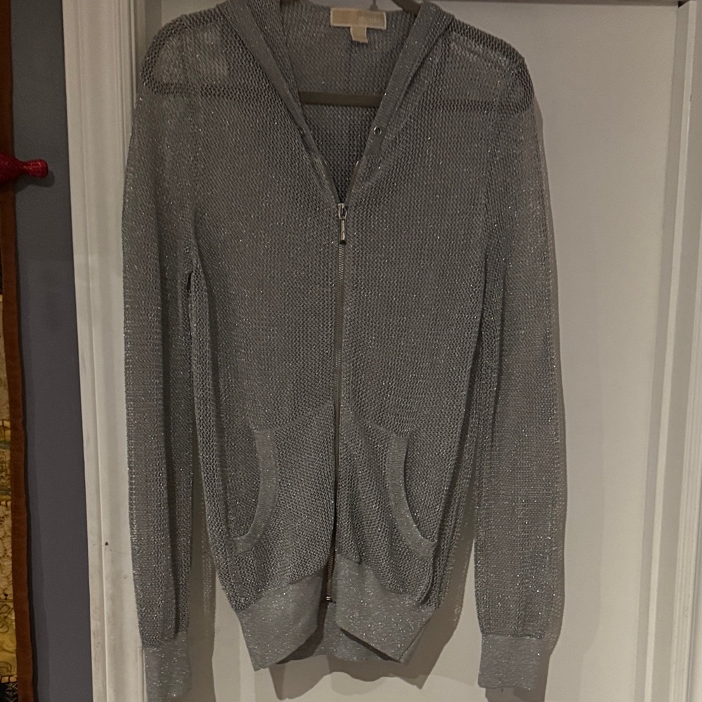 Michael Kors Silver Hooded Sweater